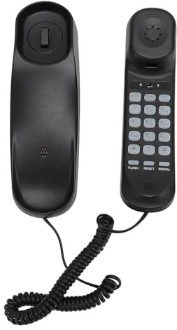Telefono da Parete, Telefono Fisso con Filo, Prestazioni Stabili, Compatto, qualità della Chiamata Chiara, ABS per la Casa (BLACK)