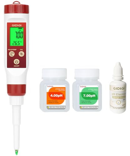 pH Messgerät für Lebensmittel,GIDIGI Digitaler pH-Tester für Lebensmittel, Präzise pH Testkits für Konserven mit ATC, Professioneller pH Teststift für Fermentation, Speer-pH-Sonde für Brot, Käse