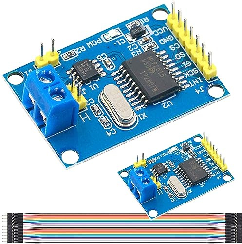DAOKAI 2 Stück CAN Bus Module MCP2515 TJA1050 Receiver Module SPI Controller Interface Card with Cable for Arduino for 51 for MCU for ARM Development Board