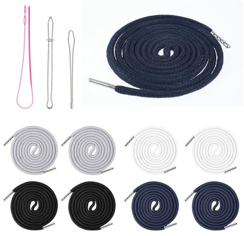 Ouligay 8 Stück Hoodie Jogginghose Kordel 140CM Jogginghose Band für Hoodie Kordelband Hosen Kordel Hosenbund Kordelzug mit Durchziehnadel Ersatz Hosenband Hoodieband