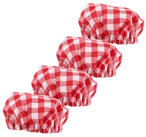 Warmhm 4pcs Handmade Sourdough Bread Baking Supplies of Elastic Cloth Covers for Jam Jar Proofing Bottle Lids