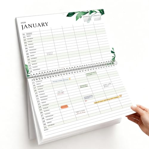 Familjekalender 2026 Storbritanniens familjeplanerare, 18 månaders att visa väggkalender: Tjockt papper och lättanvänt hem, familj, student, lärararrangör