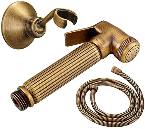 Bidet Sprayer for Toilet Brass Cloth Diaper Washer Set Wall Mounted Hand Held Bidet Spray Kit with Shower Hose, Cold Water for Bathroom, Pet Bath,Antique a