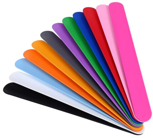 Baluue 12 St Färgglada Silikon Slap Bracelets Flexibla Bekväma för Fest Skola och Evenemang Mjuka och Justerbara Party Favors
