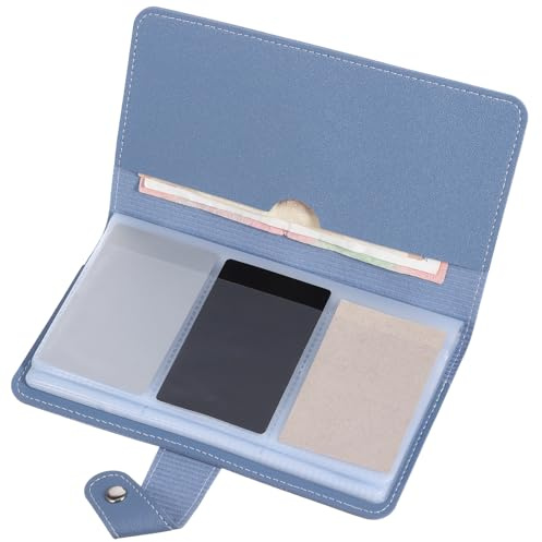 Qulkws Credit Card Holder, Business Card Book with 96 Card Slots Business Card Holder for Purse Men Women Managing Different Cards to Prevent Loss or Damage - Blue