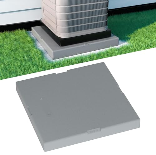 Toutgood Mini Split Pad for Condenser: Ground Base for Air Conditioner Outdoor Condenser Units, Plastic Equipment Pad for Ductless Minisplit Heat Pump Systems HAVC, Gray, 32'' x 32'' x 3''