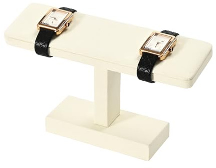 Oirlv Mikrofaser Uhrenständer,Uhrenhalter | Schmuckständer,Watch Stand,Schmuck Armband Organizerständer(Cremeweiß)