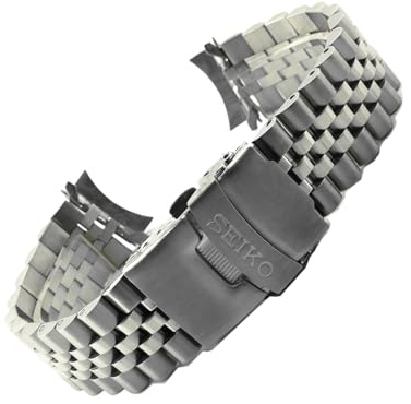 18-22mm Edelstahl Uhrenarmband Rundanstoß für Seiko SKX007 | Metallband Massiv Ersatzband Gebogen Rundanstoß Casual Sport Herren