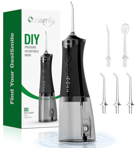 OasiSmile C2 Water Flosser for Teeth, 350ML Large Water Tank, Black