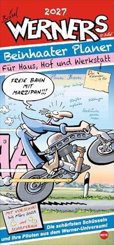 Werner Werkstattplaner 2027: Praktischer Wandkalender mit frei einteilbaren Spalten. Humorvoller Terminkalender mit kultigen Werner-Cartoons.