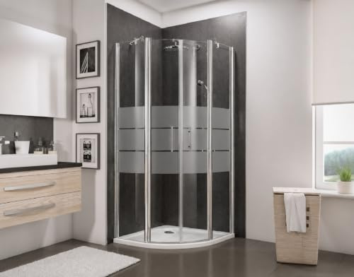 Schulte douche accès d’angle battant arrondi 90x90x192cm chromé autolevant