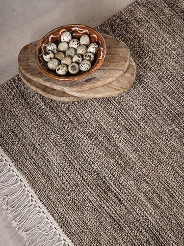 RugVista Melange Teppich, 140 x 200 cm, Braun | Rechteckig, Mittlerer Stapel, Nur chemische Reinigung, Oeko-Tex 100, Wohnzimmer, Esszimmer, Schlafzimmer