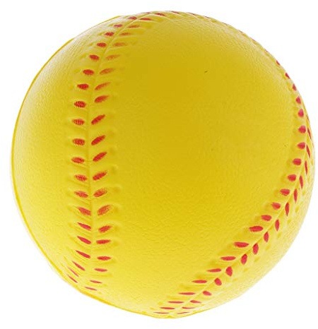 MagiDeal Baseball Balle Soft Baseball de Formation en PU Bonne Résistance Entraînement pour Débutant Enfant en Jaune, Jaune, 9cm