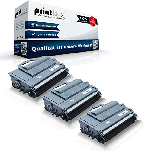 3X Print-Klex Kompatibel Toner für Brother HL-L 6400 DWT HL-L 6400 DWTT HL-L 6400 Series HL-L 6450 DW DCP-L 5500 DN DCP-L 6600 DW TN-3480 TN3480 TN 3480 Druckertoner Schwarz - Office Line Serie