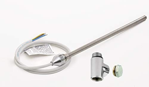 Valdern DUAL FUEL TOWEL RAIL ELECTRIC HEATING ELEMENT KIT (150W / 250W / 300W / 400W / 600W) FOR BATHROOM TOWEL RAILS AND RADIATORS WARMERS/CHROME CAP WITH T PIECE AND BLANKING PLUG (250 Watt)