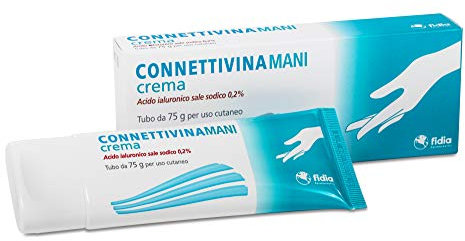 Fidia Farmaceutici ConnettivinaMani Crema - Tubo da 75g, a Base di Acido Ialuronico Sale Sodico 0,2%