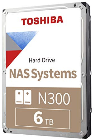 TOSHIBA N300 6TB NAS 3,5 Zoll interne Festplatte - CMR SATA 6 GB/s 7200 U/min 256 MB Cache - HDWG160XZSTA