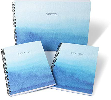 Abeec Sketch Book 3 Pack - A3 & A4 Sketchbooks - 120 Sheets - 160gsm Drawing Paper - Art Supplies for Adults