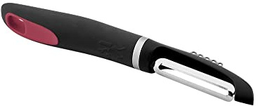 Jata AC23 - Pelador Patatas, Mango Ergonómico Silicona, Antideslizante, Apto Lavavajillas, Resistencia 240°, Negro