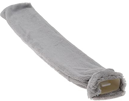 Spetebo Wärmflasche extra lang in Schlauchform - 74 cm / 2 l - grau mit Fleece Bezug Nacken Schulter Arme Beine Kuschel Wärme Kissen
