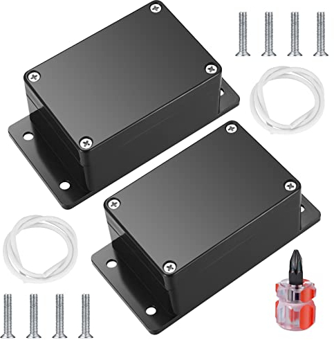 2 Piezas Cajas de Conexiones Estanca Exterior Electricas IP65, Caja de Derivación con Oreja Fija, Cajas de Proyectos Electrónica Plástico, Conexiones Cables Electricos Estancos (100X68X50MM, negro)