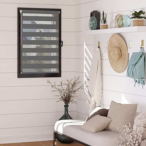 MADECOSTORE Rollo für Tag und Nacht, fertig zum Aufhängen, ohne Bohren, Höhe 190 cm, Grau Anthrazit – 45 x 190 cm