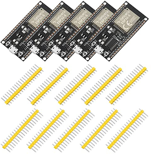 AZDelivery 5 x ESP-32S Dev Kit C unsoldered NodeMCU Module WLAN WiFi Development Board with CH340 (successor model to ESP8266) and compatible with Arduino including E-Book!