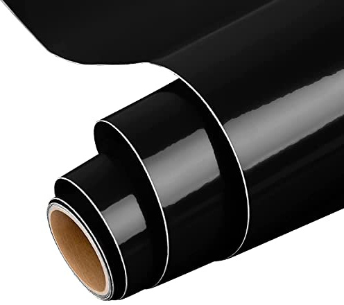 IModeur 5Ft vinilo adhesivo Negro - 30,5 x 153 cm Vinilo Permanente Negro para Taza, Regalos de Cumpleaños, Adornos de Fiestas, Decoración del Hogar