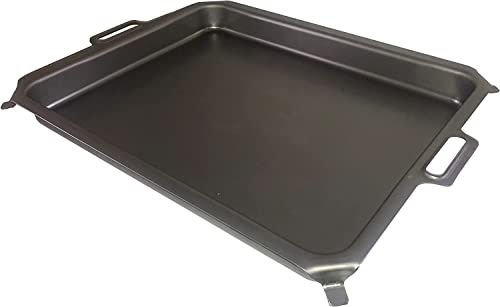 BSR-Grillen Emaillie-Pfanne für 5-flammigen Gasgrill | Grillpfanne | Wanne ca. 90 x 45 cm | 6 cm tief | massive Ausführung | ideal zum grillen und braten