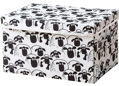 Lifeney incontra Shaun the Sheep scatola portaoggetti con coperchio per bambini - scatola con l'iconica pecora per riporre i giocattoli - 37 x 25 x 21 cm adatta a qualsiasi stanza dei bambini