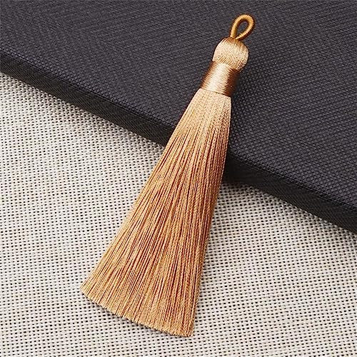 22 Pieces 8cm Silky Soft Tassels Decorative Key Tassels Mini Craft Tassels Small Handmade Tassel Key Chain Tassel Pendant Gifts Tiny Tassels for Earrings Souvenir Bookmarks DIY Craft (Champagne)