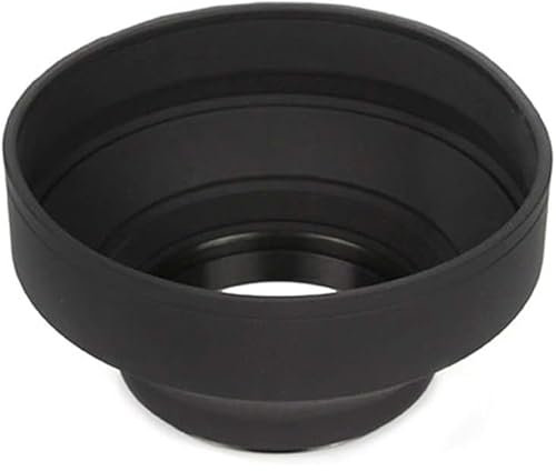 Parasol de goma 3 en 1 plegable de goma de 3 fases para objetivo de 52 mm. Compatible con Canon compatible con Nikon