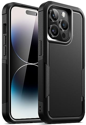 JETech Case for iPhone 14 Pro Max 6.7-Inch, Heavy Duty Dual-Layer Rugged Protection, Shockproof Protective Tough Phone Cover with Matte Back (Black)