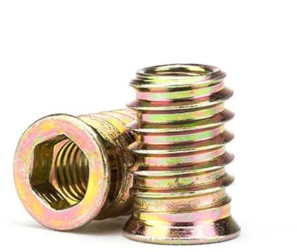 zalati insert fileté 50pcs vissé dans l'écrou manchon d'écrou d'entraînement hexagonal pour la fabrication de bricolage de meubles en bois - acier au carbone, M8 * 20mm