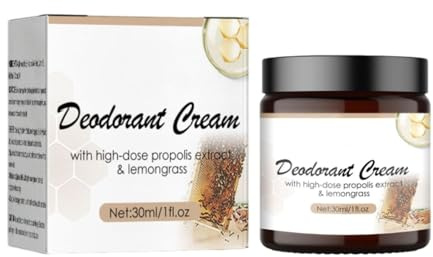 2024 Nueva crema desodorante corporal para axilas y partes íntimas Crema desodorante de propóleo y hierba de limón Crema desodorante sin sales de aluminio para mujeres y hombres