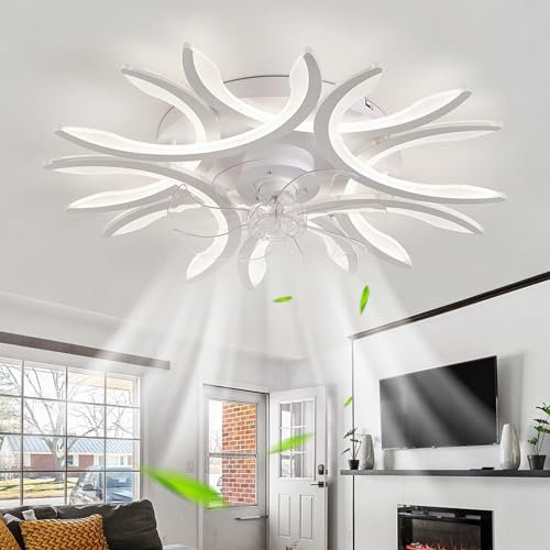 Dfiacn Design Ventilatore Da Soffitto Con Luce E Telecomando Dimmerabile Reversibile 6 Velocità Ventilatore Da Soffitto Con Luce Con Funzione Di Memoria Cameretta Ventilatore Lampadario Cucina