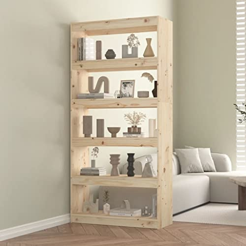 CKioict Eckvitrine Modernes Standregal Wohnzimmermöbel Bücherregal/Raumteiler 80x30x167,4 cm Massivholz Kieferfür Wohnzimmer, Schlafzimmer, Büro