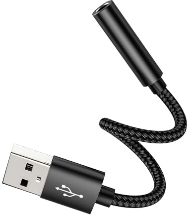 Adaptador USB de 3,5 mm, cable convertidor de audio para auriculares, PC, micrófono de coche, auriculares externos, puerto DAC TRS, estéreo, PS4, cable de interfaz de dongle, altavoz, computadora,