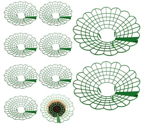 10 redes maduras de protección de fresas, rejilla de soporte de fresas, soporte para plantas en maceta para el balcón, marco de soporte de empalme fijo para el jardín, protege las fresas del polvo de