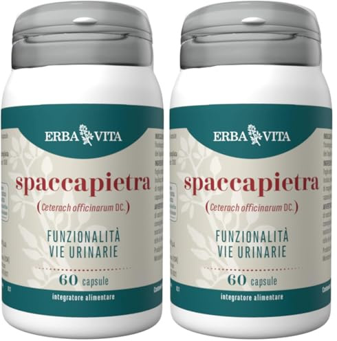 ERBA VITA Integratore Alimentare di Spaccapietra, 60 Capsule, per la funzionalità delle vie urinarie, 60 unità, 1 (Confezione da 2)