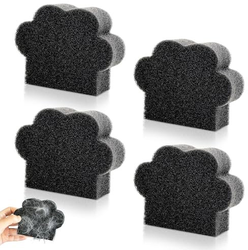 Tierhaarentferner Waschmaschine, 4 Stück Katzenhaarentferner Waschmaschine Schwamm Nass und Trocken Gegen Tierhaare Waschmaschine Wiederverwendbarer Haarfänger Waschmaschine