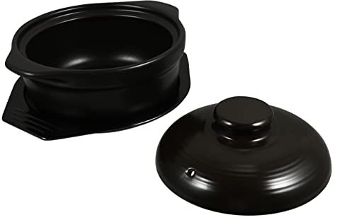 Amosfun Casseruola in Ceramica Con Coperchio Da 18,5 Cm, Pentola Per Cucina Sicura Con Due Manici, Per Zuppe, Riso e Porridge, Set Utensili Cucina Antiaderente e Riscaldamento Uniforme