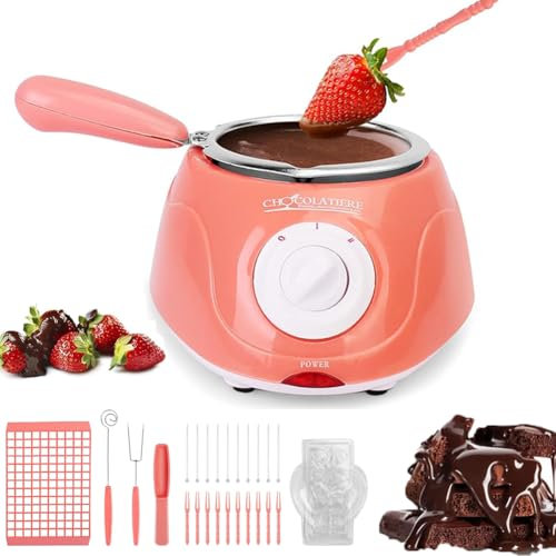 Mini Juego de Fondue de Chocolate, máquina templadora de Chocolate de 25 W, crisol de Chocolate, Fondue de Chocolate eléctrica, Mini máquina para Hacer Dulces de Fondue para Chocolate con Leche