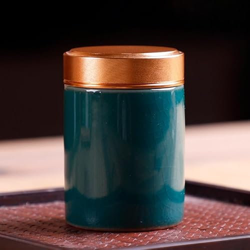 Almacenamiento de Té Mini Tubo de té, Tarro de cerámica for Bolsa de té, Tarro Sellado con Tapa de Metal, Tarro de café en Polvo, salero de Cocina Accesorios para Barra de Café(B)