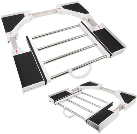 Telaio Intermedio Lavatrice Asciugatrice, Telaio di Collegamento Lavatrice Asciugatrice Universale Misura Regolabile con Portasciugamani Estensibile