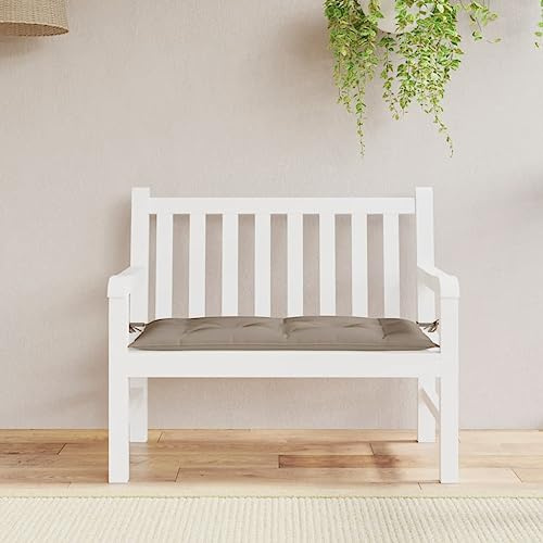 Sufrk Gartenbank-Auflage Sitzauflagen FüR BäNke Sitzkissen Sitzbankauflage Bankkissen Bankauflage Taupe 110x50x7 cm Oxford-Gewebe