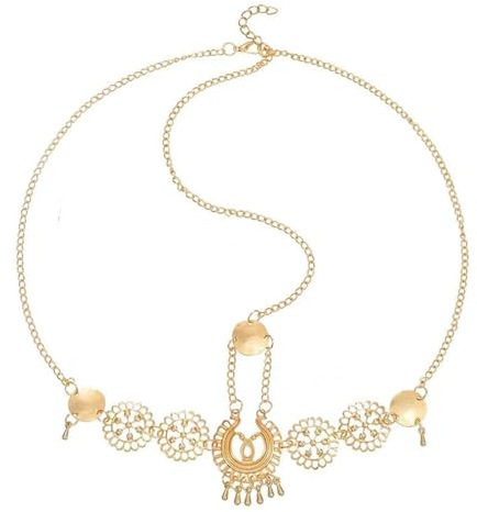 Boho Gold Vintage Headpiece with Water Drop Tassel - Festival Headband for Women and Girls