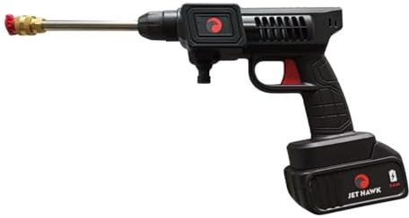 VENTEO Jet Hawk Nettoyeur Pression sans Fil | Batterie Rechargeable | Pistolet à Eau Jet Concentré Réglable | Accessoire Voiture pour Nettoyage Voiture Extérieur Carrosserie Jantes Surfaces