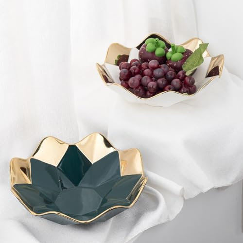 JUNYFFF 2 Piezas Frutero De Cerámica, Vintage Cesta De Frutas De Cerámica Blanco Cerámica Cuencos para Decoración De Cocina, Verduras, Frutas, Aperitivo