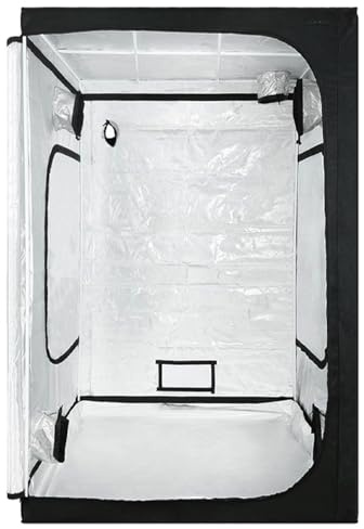 Grow Tent 120 x 120 x 200 cm Premium Pro White 4ft x4ft, Heavy Duty White Lined Hydroponics Grow Box – High Reflectivity, Low Heat, Tear-Proof 600D